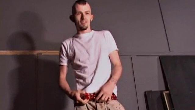 As soon as Nick Stevens gets undressed, he grabs some lube and starts to work on his swelling cock. It doesn't take too much stroking before Nick coaxes out a huge messy cum load.