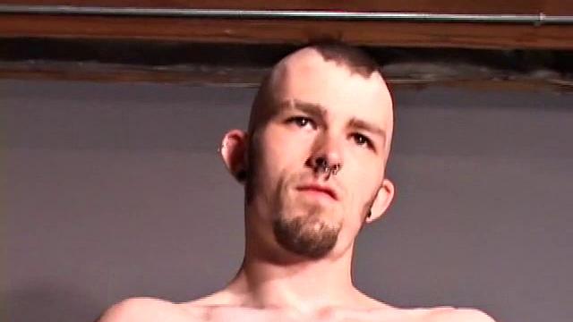 As soon as Nick Stevens gets undressed, he grabs some lube and starts to work on his swelling cock. It doesn't take too much stroking before Nick coaxes out a huge messy cum load.