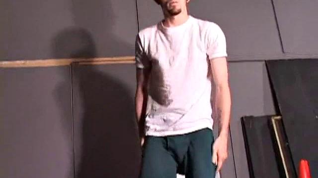 As soon as Nick Stevens gets undressed, he grabs some lube and starts to work on his swelling cock. It doesn't take too much stroking before Nick coaxes out a huge messy cum load.