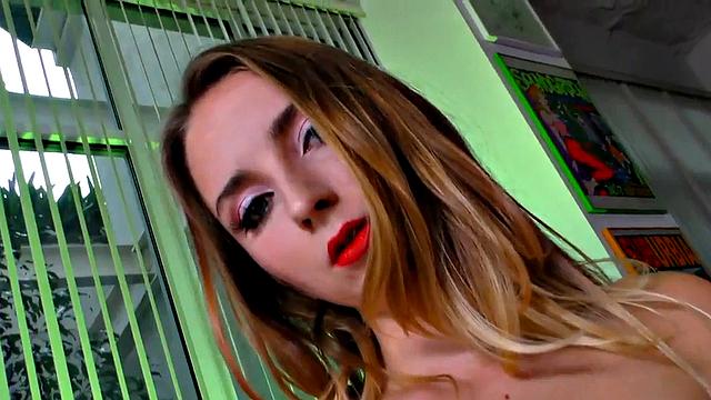 Manojob babe with medium boobs jerks and talks dirty