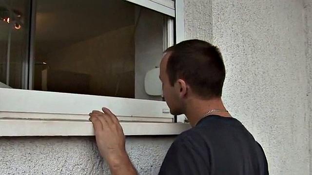 Peeping voyeur dominated by femdoms