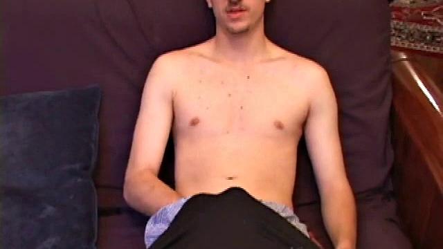 Casper Cox has kept his load in for at least the last 10 days and all it takes is the suggestion he rub one out for him to get stiff. He works his cock with fervor, making it hard as a rock.