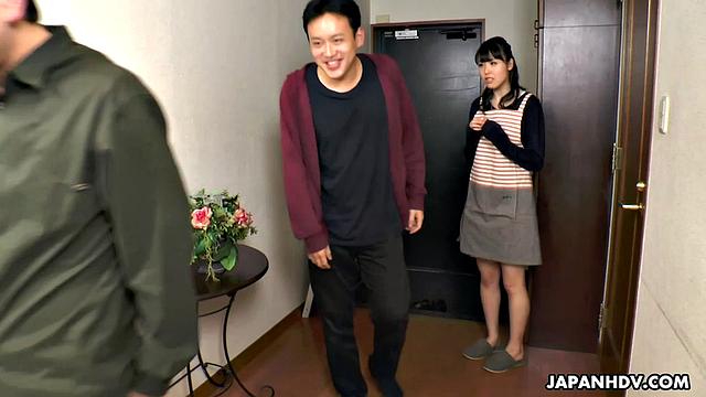 Manami Ueno has visitors that come to pleasure her lonely pussy