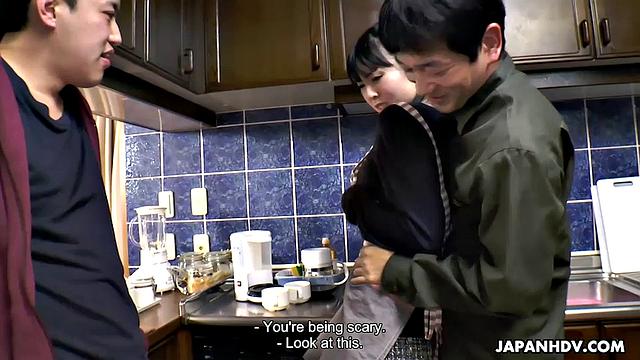 Manami Ueno has visitors that come to pleasure her lonely pussy