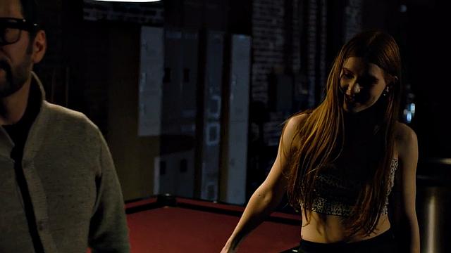 Redhead inked stepdaughter fucks stepdad on pool table