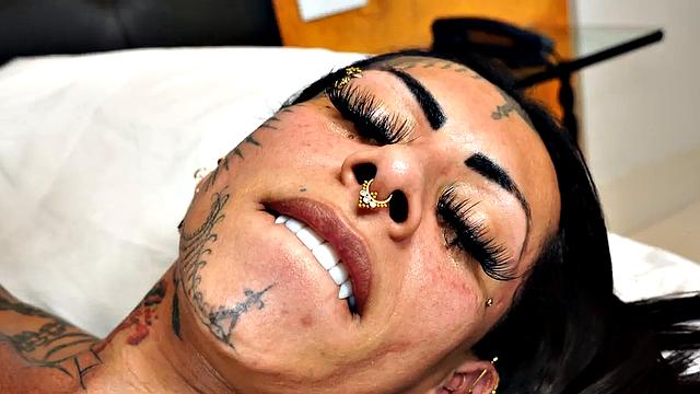 Transsexual filled with male dick in anal hole