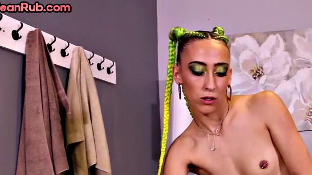 Mean masseuse teasing and playing