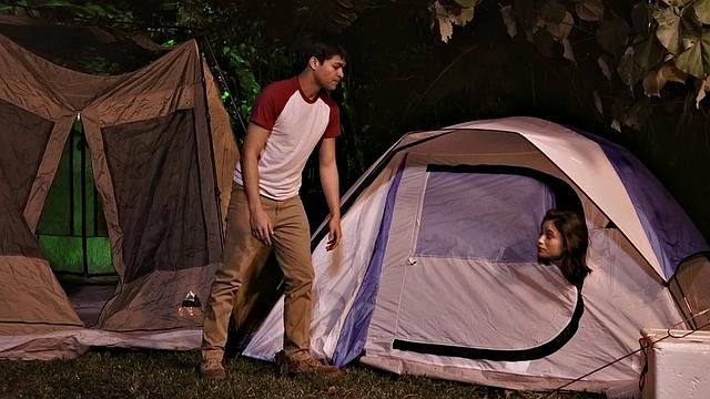 Watch as Chaperone gets wild in the woods with her big tits & pierced Latina partner