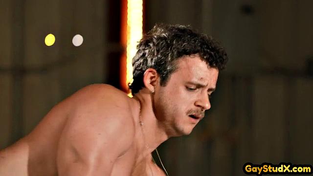 Horny stud drilling his twink slut