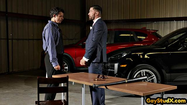 Horny stud drilling his twink slut