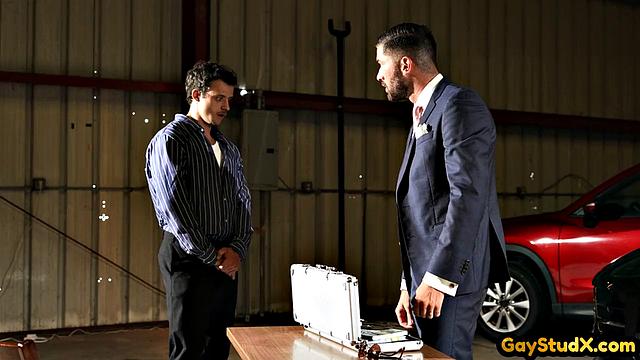 Horny stud drilling his twink slut