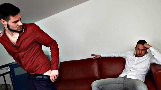 Seduced gay fucked by nice cock in wet pussy hole