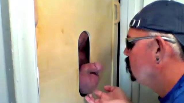 Man Gets Blown and Cums at the Glory Hole