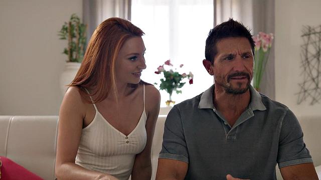 Redhead stepdaughter banged by stepdad in doggystyle