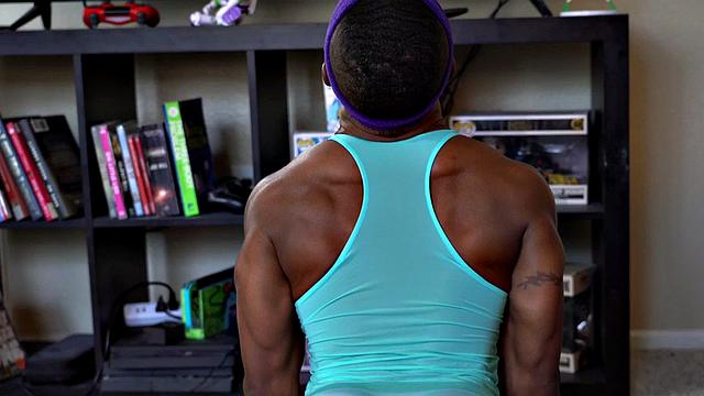 Black yoga stud rimmed and barebacked by athletic BF