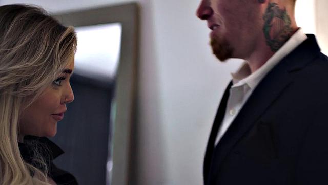 Inked sinner with pierced tits gets pounded by BF