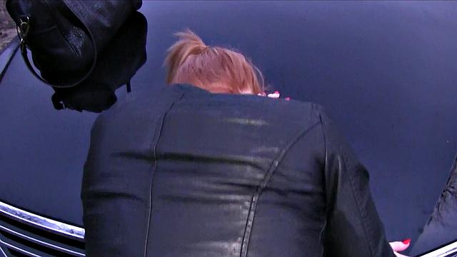 Ginger Fucked in a Car with Natural Tits & Work Fantasy