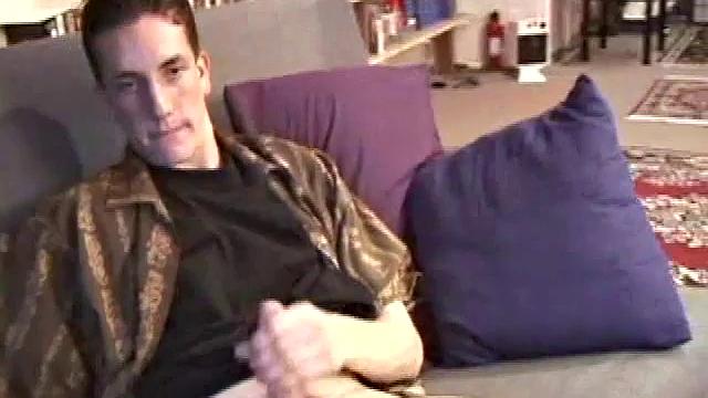 derek strokes his cock at home