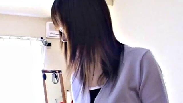 Watch this Japanese teen in lingerie give a POV handjob & blow a big load