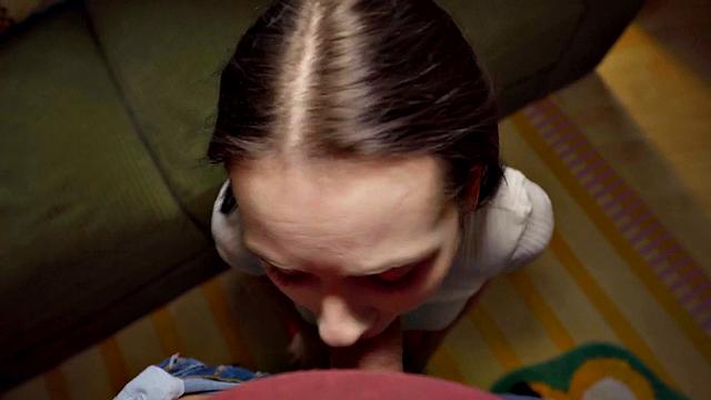 Skinny 21yo Xmas POV slut fucked for cash after casting