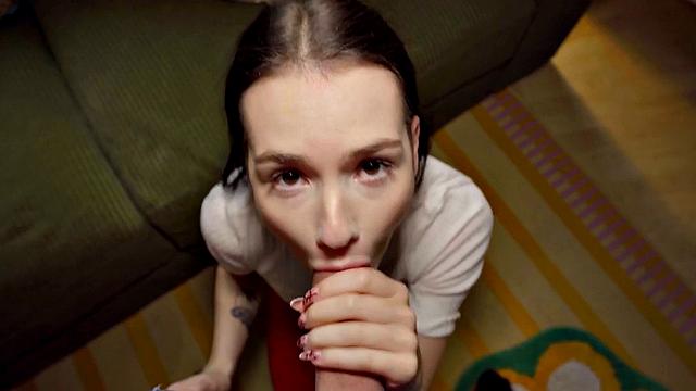 Skinny 21yo Xmas POV slut fucked for cash after casting