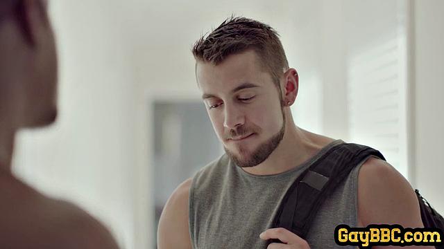 Ripped ebony god drilling white hunk