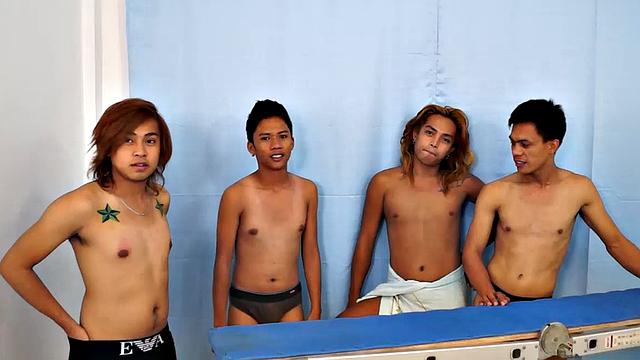 Idol: 18 year old Asian boy cutie tied down, tickled by other Asian cuties