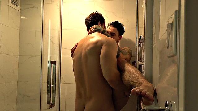 FTM amateur stud fucked under shower in bathroom