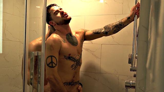 FTM amateur stud fucked under shower in bathroom