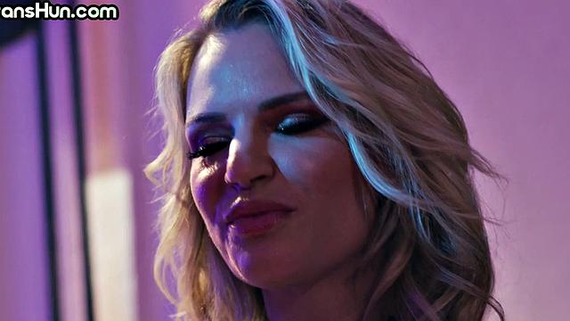 Trans tattooed hun pussyfuck busty MILF on pool table