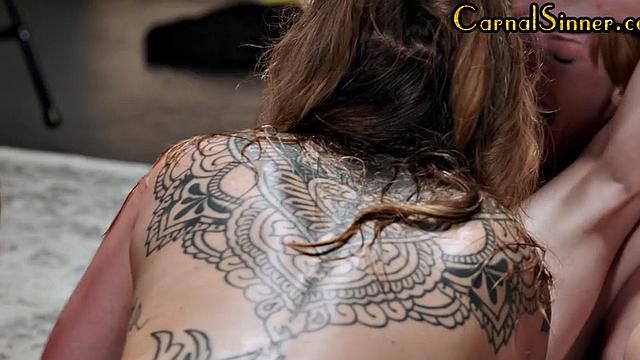 Oiled loving babe suck cock and got banged in orgy