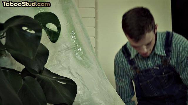 Handsome stud fucked by muscled BF