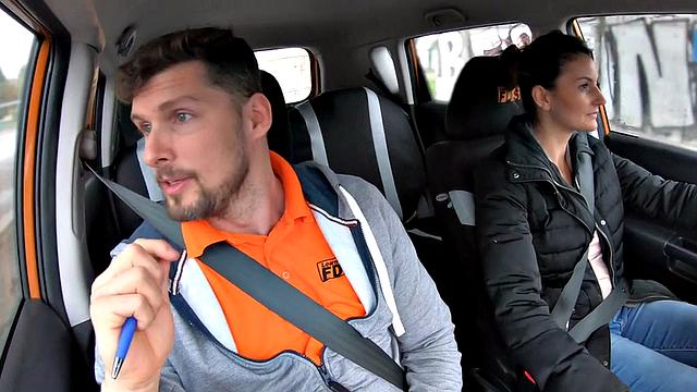 Real learning driver throating teacher's cock before pussyfuck