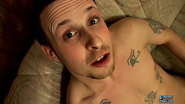 tough ex-con jerks his cock raw after getting out of jail
