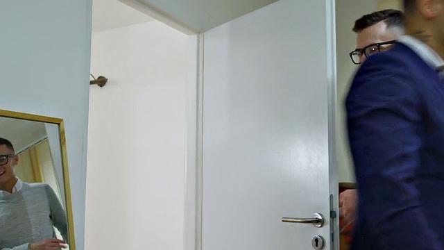 Blonde office babe gives a sloppy BJ before getting pounded in the office