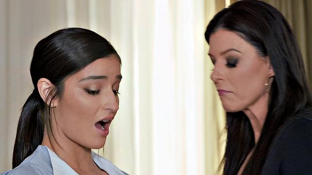 Kinky MILF in high heels submits to hair pulling, tanned pussy, and outdoor pussy play