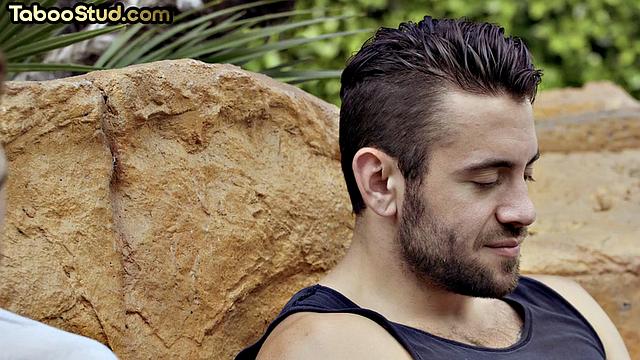 Horny stud assfucked by muscled DILF