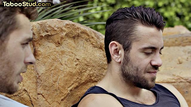 Horny stud assfucked by muscled DILF