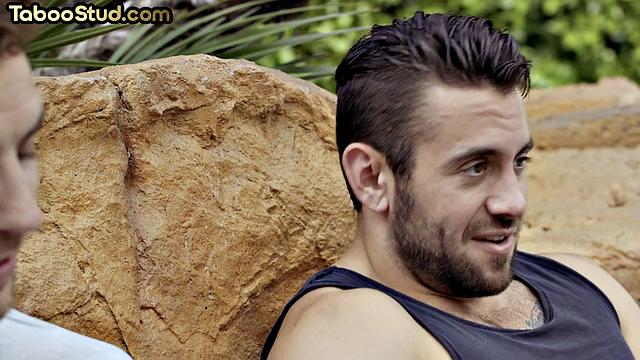 Horny stud assfucked by muscled DILF