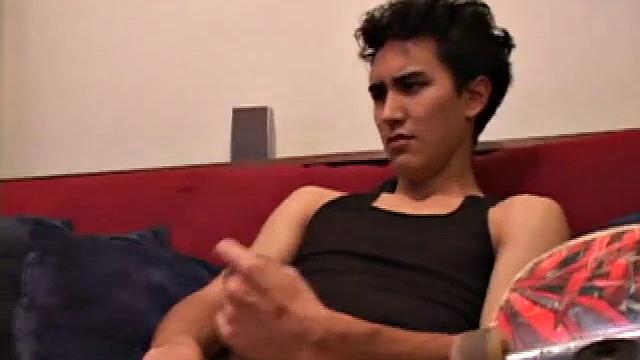 Emilio strokes his cock solo and ends up with a sticky handful-guess he really means business