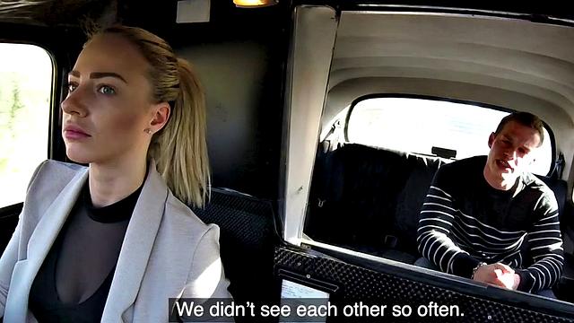 Hugetits cabbie pounded from behind after blowjob