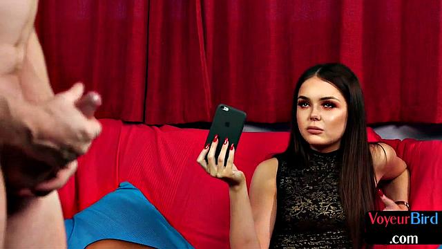 Cheeky MILF voyeur teasing lad