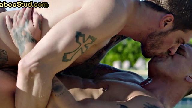 Outdoor kinky stud rims and barebacks stepbrother at pool