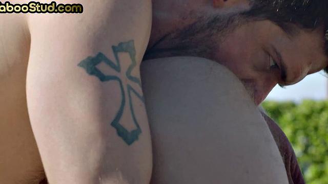 Outdoor kinky stud rims and barebacks stepbrother at pool