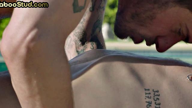 Outdoor kinky stud rims and barebacks stepbrother at pool