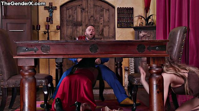 pathetic incel doggyfucked by 2 horny transsexuals