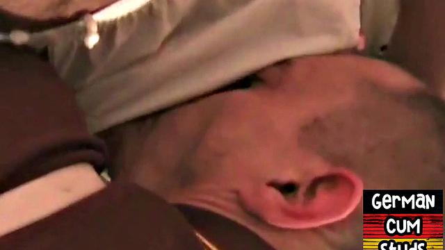 Amateur German stud bottom fucked by muscled DILF