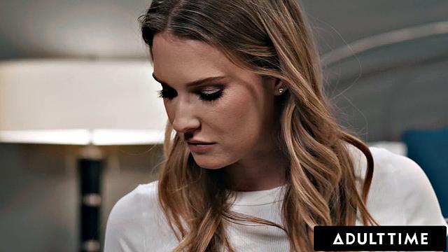 ADULT TIME - Caring Babe Ashley Lane Gifts Thong To Sexy Blonde Trans Roomie Aubrey Kate