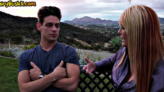 Hairybeaver cougar gets bend over on the sofa and fucked