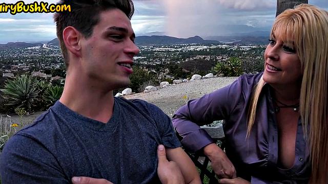 Hairybeaver cougar gets bend over on the sofa and fucked